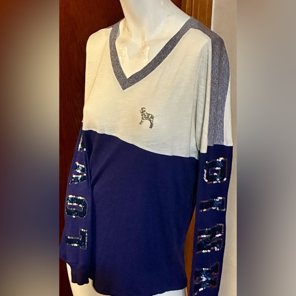 Victoria’s Secret Pink Bling Long Sleeve Oversized T-Shirt - Size S